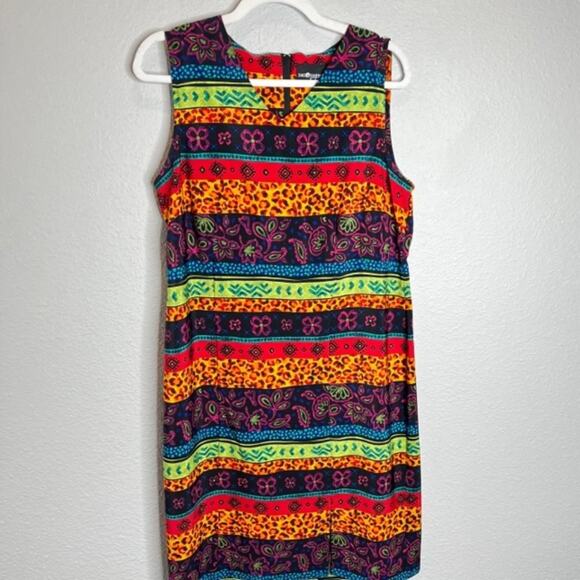 Sag Harbor Size 12P Boho Chic Style Striped Midi Dress - Picture 4 of 13